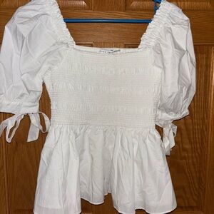 NWOT English Factory White Puff Sleeve Blouse